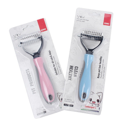 Pet Comb Beauty Cleaning Supplies Dog Stainless Steel Dog Comb, Size: 18x7cm (Blue) by bashfashion