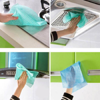 50 Sheets Non-Woven Disposable Washing Towels Dishcloth by bashfashion