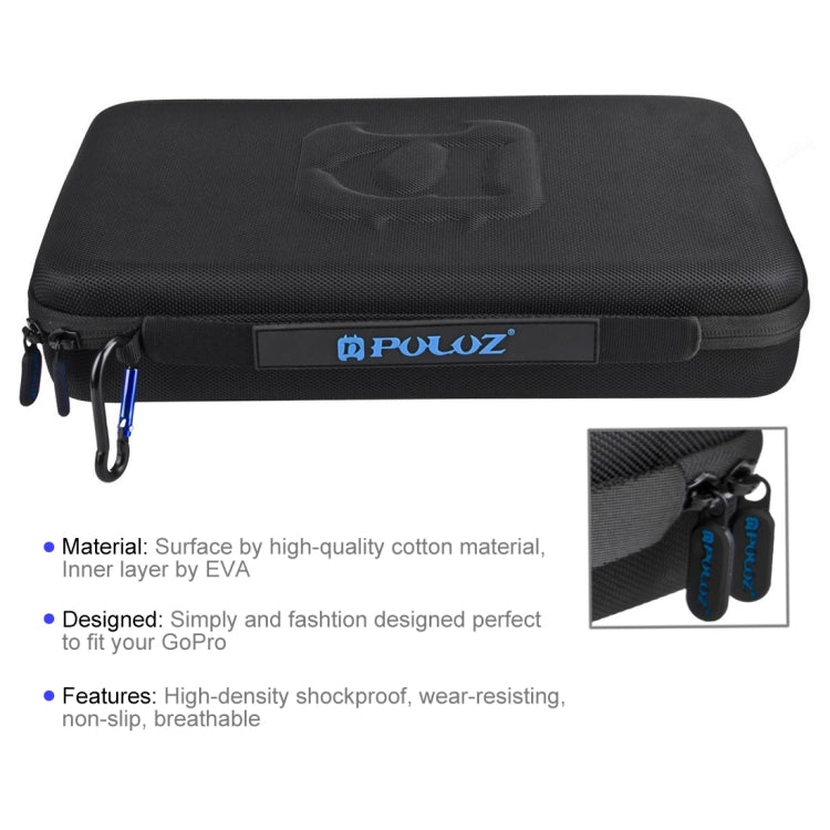 PULUZ Waterproof Carrying and Travel Case for GoPro, Insta360, DJI and Other Action Cameras Accessories, Large Size: 32cm x 22cm x 7cm by PULUZ