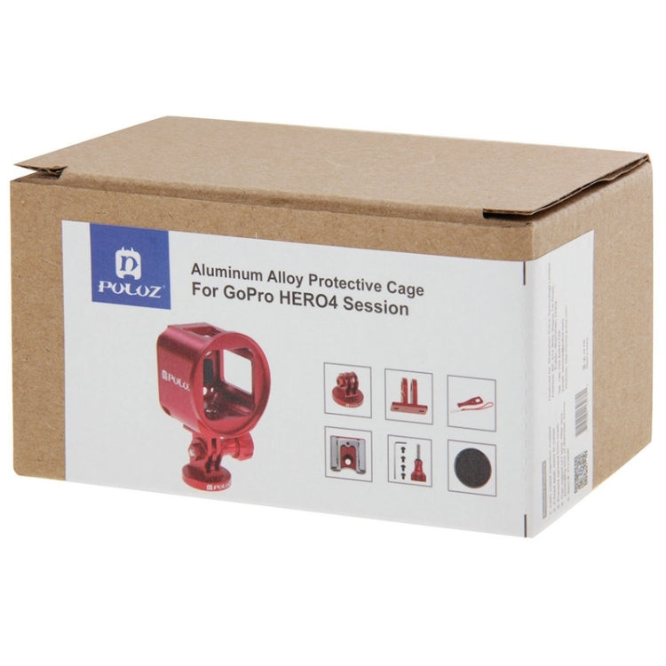 PULUZ Housing Shell CNC Aluminum Alloy Protective Cage Kit with Metal Wrench & Lens Cap & Screw & Tripod Adapter for GoPro HERO5 Session /HERO4 Session /HERO Session(Red) by PULUZ