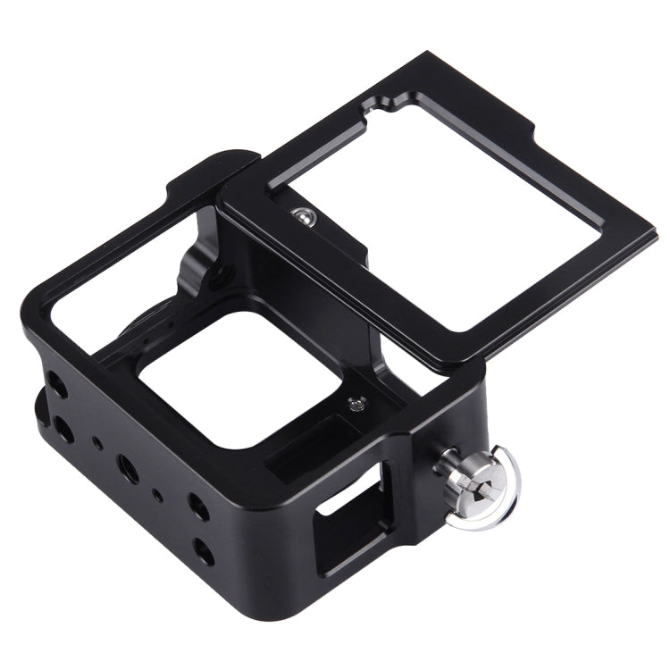 PULUZ Housing Shell CNC Aluminum Alloy Protective Cage with Insurance Frame & 52mm UV Lens for GoPro HERO(2018) /7 Black /6 /5(Black) by PULUZ