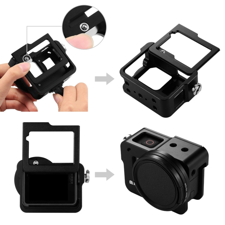 PULUZ Housing Shell CNC Aluminum Alloy Protective Cage with Insurance Frame & 52mm UV Lens for GoPro HERO(2018) /7 Black /6 /5(Black) by PULUZ