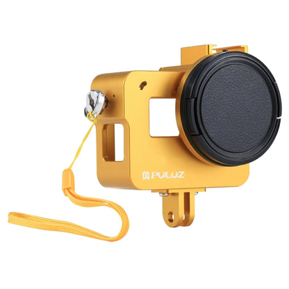 PULUZ Housing Shell CNC Aluminum Alloy Protective Cage with Insurance Frame & 52mm UV Lens for GoPro HERO(2018) /7 Black /6 /5(Gold) by PULUZ