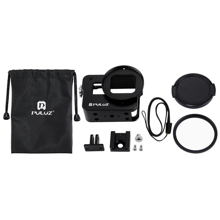 PULUZ Housing Shell CNC Aluminum Alloy Protective Cage with 52mm UV Lens for GoPro HERO(2018) /7 Black /6 /5(Black) by PULUZ