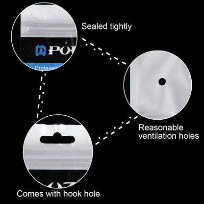 10 PCS PULUZ 25.8cm x 18cm Hang Hole Clear Front White Pearl Jewelry Zip Lock Packaging Bag (Size: L) by bashfashion