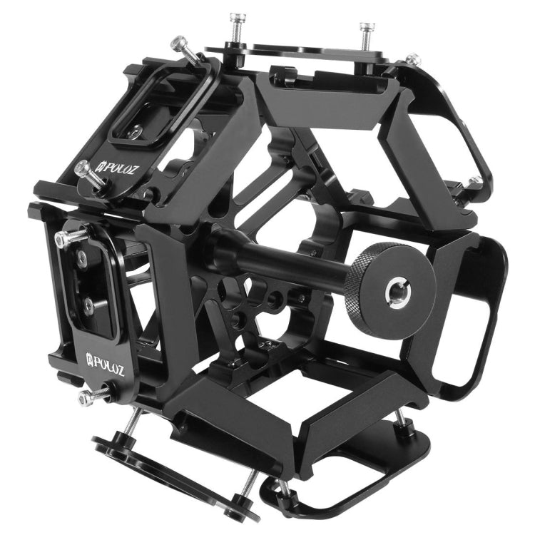PULUZ 8 in 1 All View Panorama Frame CNC Aluminum Alloy Protective Cage with Screw for GoPro HERO7 /6 /5(Black) by PULUZ