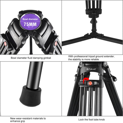 PULUZ Professional Heavy Duty Camcorder Aluminum Alloy Tripod by PULUZ