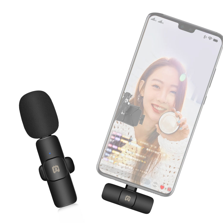PULUZ Wireless Lavalier Noise Reduction Reverb Microphone for Type-C / USB-C Device, Support Phone Charging(Black) by PULUZ