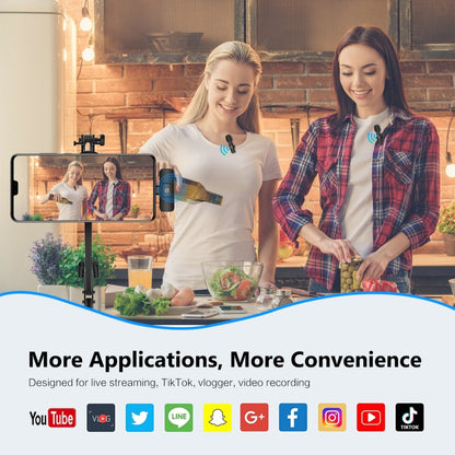 PULUZ Wireless Lavalier Noise Reduction Reverb Microphones for Type-C Phone, Type-C Receiver and Dual Microphones (Black) by PULUZ