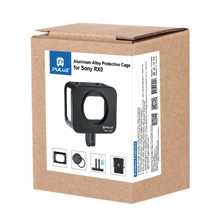 PULUZ for Sony RX0 Aluminum Alloy Protective Cage + 37mm UV Filter Lens + Lens Sunshade with Screws and Screwdrivers(Black) by PULUZ