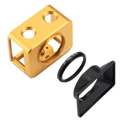 PULUZ for Sony RX0 Aluminum Alloy Protective Cage + 37mm UV Filter Lens + Lens Sunshade with Screws and Screwdrivers(Gold) by PULUZ