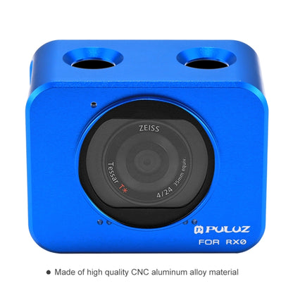 PULUZ for Sony RX0 Aluminum Alloy Protective Cage + 37mm UV Filter Lens + Lens Sunshade with Screws and Screwdrivers(Blue) by PULUZ