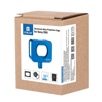 PULUZ for Sony RX0 Aluminum Alloy Protective Cage + 37mm UV Filter Lens + Lens Sunshade with Screws and Screwdrivers(Blue) by PULUZ