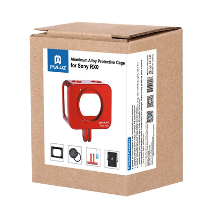 PULUZ for Sony RX0 Aluminum Alloy Protective Cage + 37mm UV Filter Lens + Lens Sunshade with Screws and Screwdrivers(Red) by PULUZ