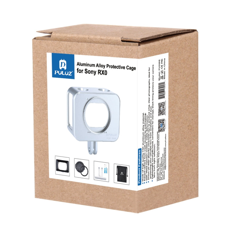 PULUZ for Sony RX0 Aluminum Alloy Protective Cage + 37mm UV Filter Lens + Lens Sunshade with Screws and Screwdrivers(Silver) by PULUZ