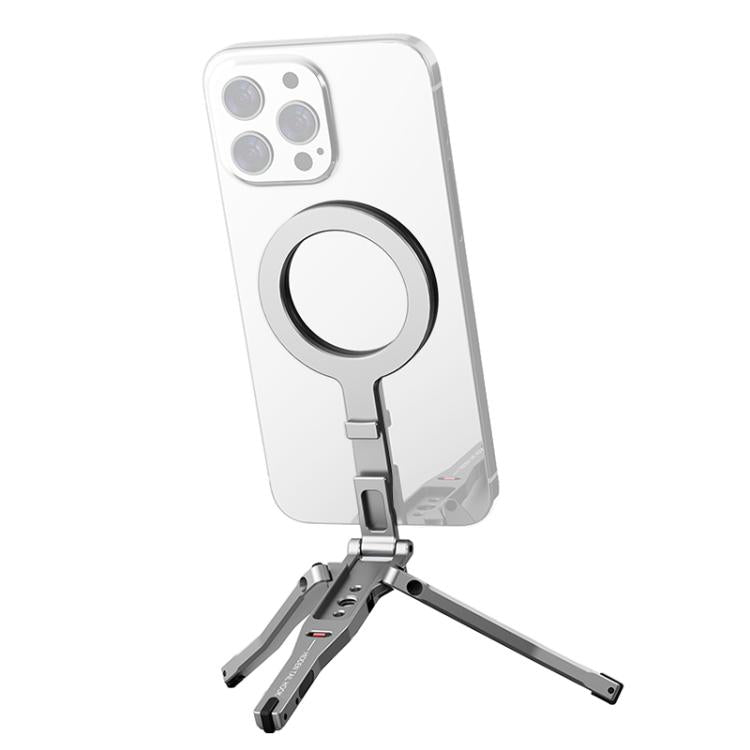 PULUZ Foldable MagSafe Magnet Tripod Desk Phone Mount Handle Bracket (Grey) by PULUZ