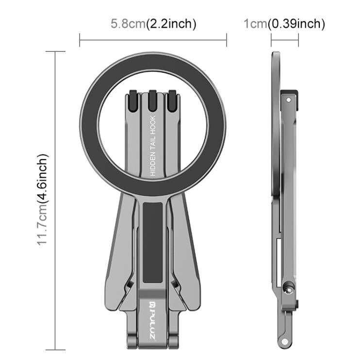 PULUZ Foldable MagSafe Magnet Tripod Desk Phone Mount Handle Bracket (Grey) by PULUZ