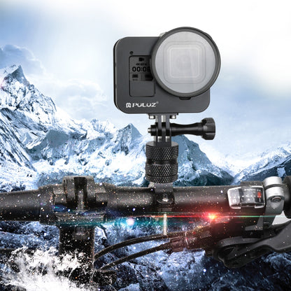 PULUZ Housing Shell CNC Aluminum Alloy Protective Cage with Insurance Frame & 52mm UV Lens for GoPro HERO8 Black(Black) by PULUZ