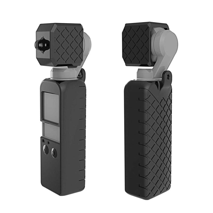 PULUZ 2 in 1 Diamond Texture Silicone Cover Case Set for DJI OSMO Pocket(Black) by PULUZ