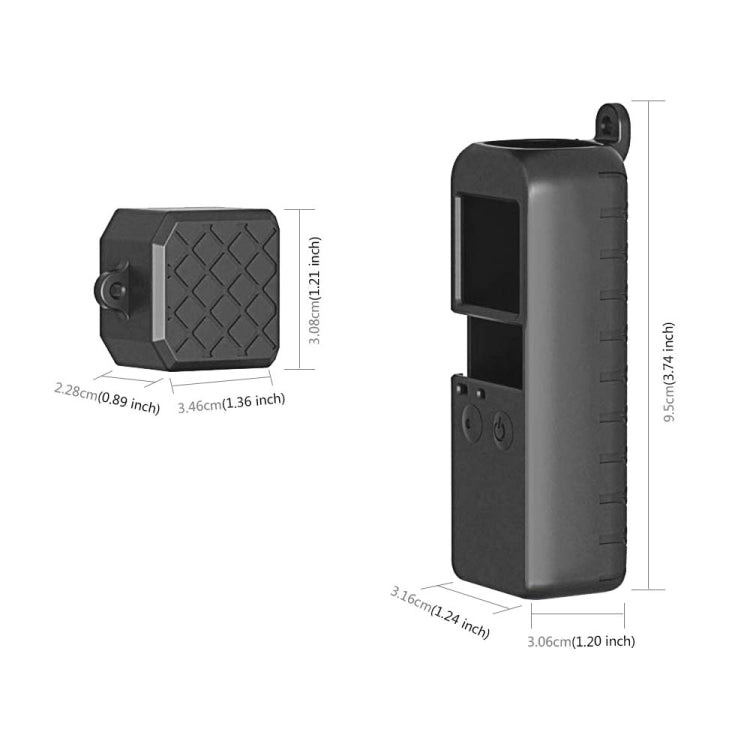 PULUZ 2 in 1 Diamond Texture Silicone Cover Case Set for DJI OSMO Pocket(Black) by PULUZ