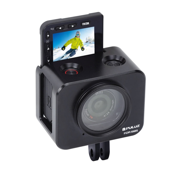 PULUZ Aluminum Alloy Protective Cage + 37mm UV Filter Lens + Lens Sunshade with Screws and Screwdrivers for Sony RX0 / RX0 II(Black) by PULUZ