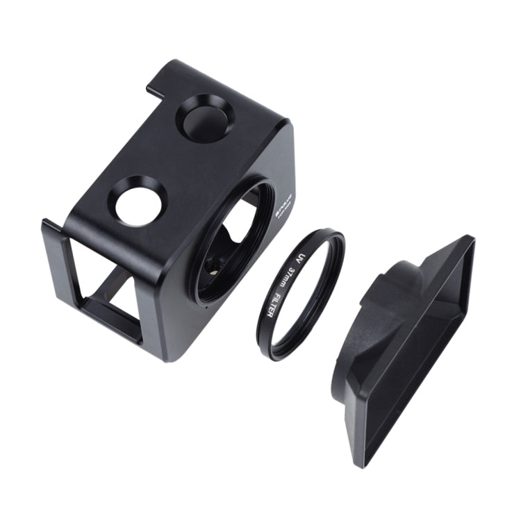 PULUZ Aluminum Alloy Protective Cage + 37mm UV Filter Lens + Lens Sunshade with Screws and Screwdrivers for Sony RX0 / RX0 II(Black) by PULUZ