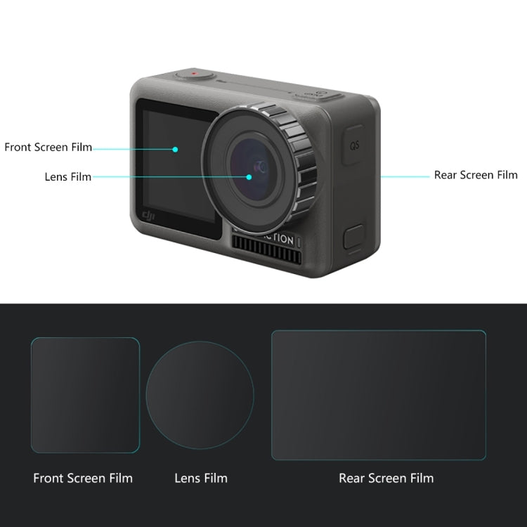 PULUZ Lens + Front and Back LCD Display 9H 2.5D Tempered Glass Film for DJI Osmo Action by PULUZ