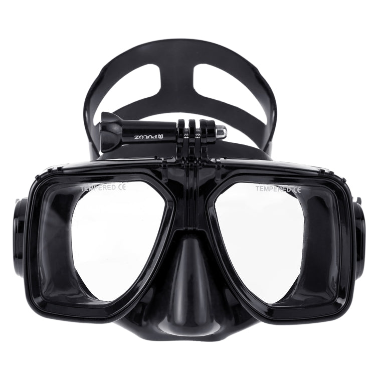 PULUZ Water Sports Diving Equipment Diving Mask Swimming Glasses for GoPro, Insta360, DJI and Other Action Cameras(Black) by PULUZ