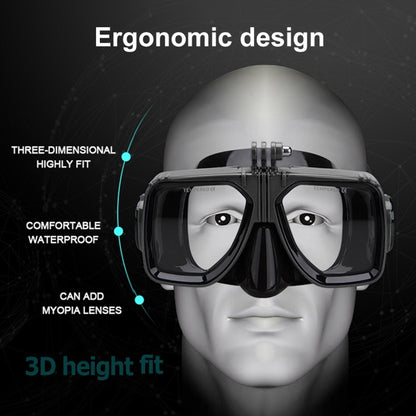 PULUZ Water Sports Diving Equipment Diving Mask Swimming Glasses for GoPro, Insta360, DJI and Other Action Cameras(Black) by PULUZ