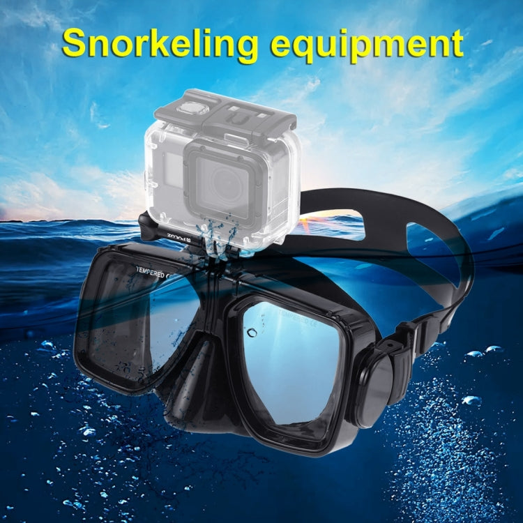 PULUZ Water Sports Diving Equipment Diving Mask Swimming Glasses for GoPro, Insta360, DJI and Other Action Cameras(Black) by PULUZ