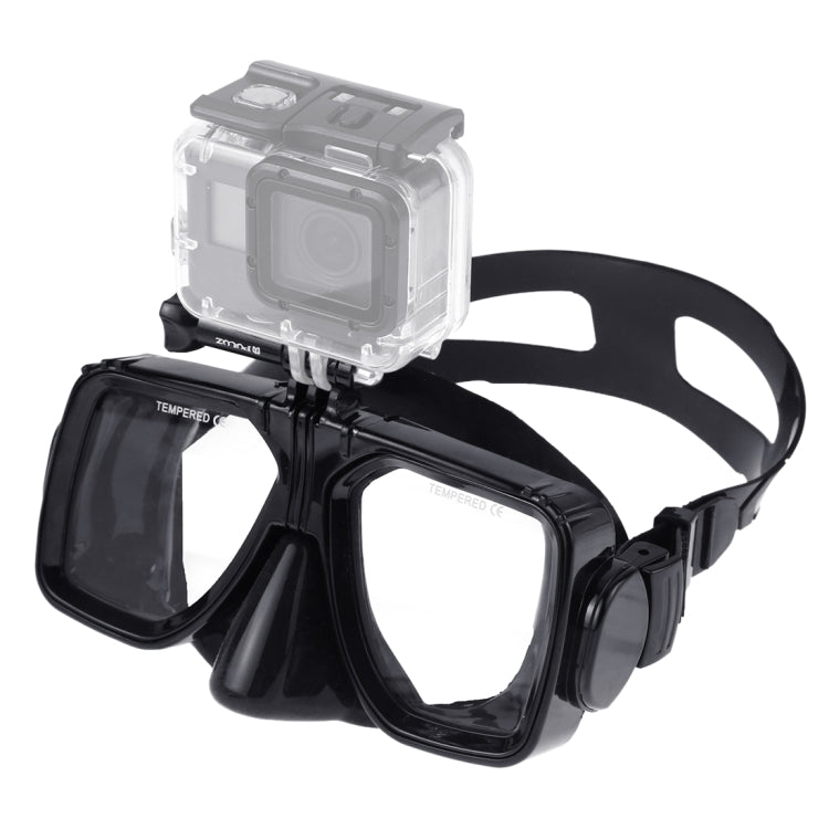 PULUZ Water Sports Diving Equipment Diving Mask Swimming Glasses for GoPro, Insta360, DJI and Other Action Cameras(Black) by PULUZ