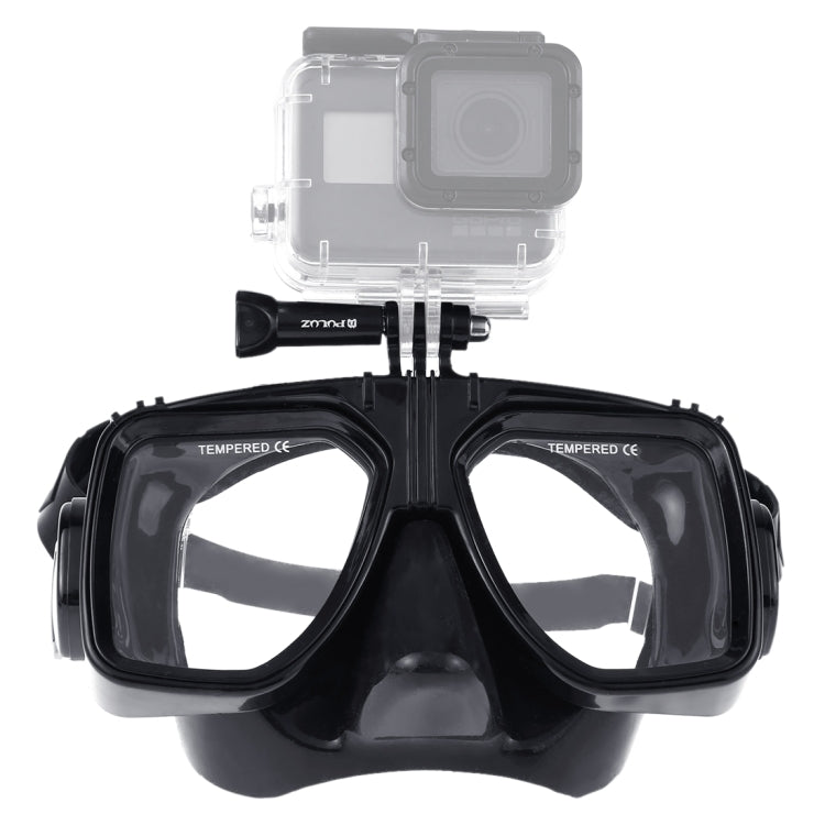 PULUZ Water Sports Diving Equipment Diving Mask Swimming Glasses for GoPro, Insta360, DJI and Other Action Cameras(Black) by PULUZ