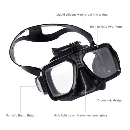 PULUZ Water Sports Diving Equipment Diving Mask Swimming Glasses for GoPro, Insta360, DJI and Other Action Cameras(Black) by PULUZ