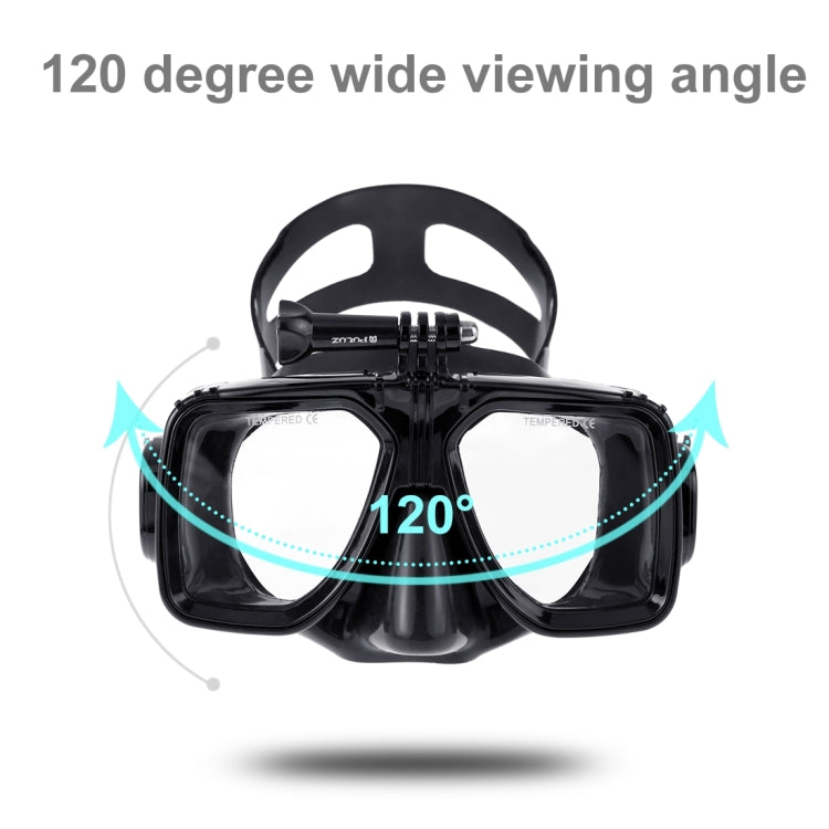 PULUZ Water Sports Diving Equipment Diving Mask Swimming Glasses for GoPro, Insta360, DJI and Other Action Cameras(Black) by PULUZ