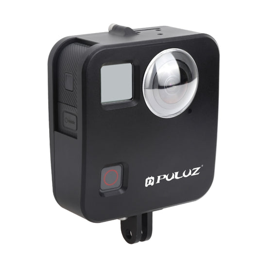 PULUZ for GoPro Fusion Housing Shell CNC Aluminum Alloy Protective Cage with Basic Mount & Lens Caps(Black) by PULUZ