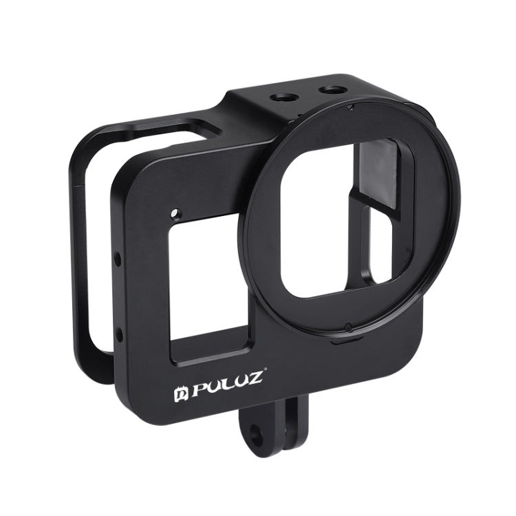 PULUZ Housing Shell CNC Aluminum Alloy Protective Cage with 52mm UV Lens for GoPro HERO8 Black(Black) by PULUZ