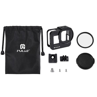 PULUZ Housing Shell CNC Aluminum Alloy Protective Cage with 52mm UV Lens for GoPro HERO8 Black(Black) by PULUZ
