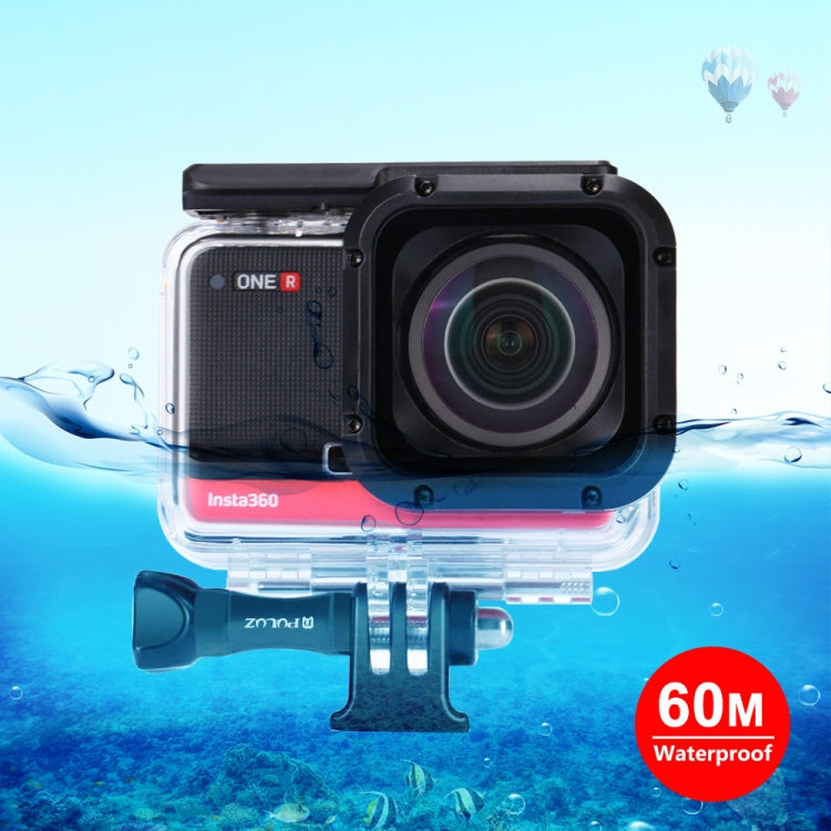 PULUZ 60m Underwater Depth Diving Case Waterproof Camera Housing for Insta360 ONE R 4K Wide-angle Edition(Transparent) by PULUZ