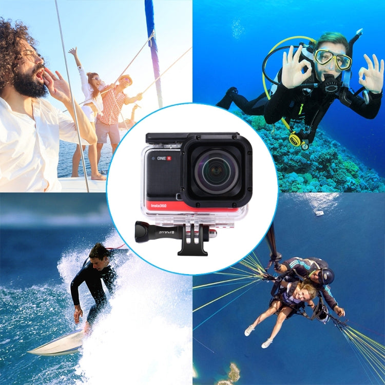 PULUZ 60m Underwater Depth Diving Case Waterproof Camera Housing for Insta360 ONE R 4K Wide-angle Edition(Transparent) by PULUZ