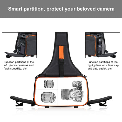 PULUZ Triangle Style SLR Camera Bag Sling Waterproof Backpack Shoulder Messenger Bags with Removable Lens Bag(Black) by PULUZ