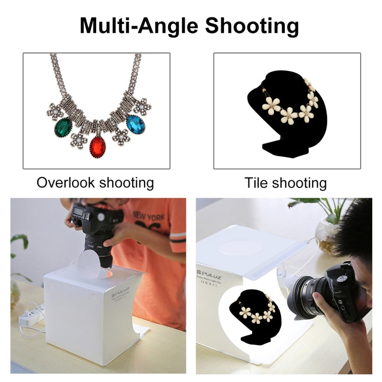 PULUZ 20cm Folding Portable 550LM Light Photo Lighting Studio Shooting Tent Box Kit with 6 Colors Backdrops (Black, White, Yellow, Red, Green, Blue), Unfold Size: 24cm x 23cm x 23cm by PULUZ