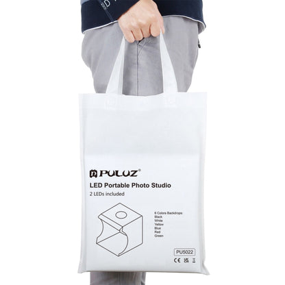 PULUZ 20cm Include 2 LED Panels Folding Portable 1100LM Light Photo Lighting Studio Shooting Tent Box Kit with 6 Colors Backdrops (Black, White, Yellow, Red, Green, Blue), Unfold Size: 24cm x 23cm x 23cm by PULUZ