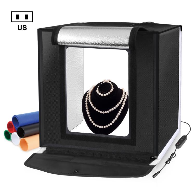 PULUZ 40cm Folding Portable White Light Dimmable Photo Lighting Studio Shooting Tent Box Kit with 6 Colors (Black, Orange, White, Red, Green, Blue) Backdrops(US Plug) by PULUZ