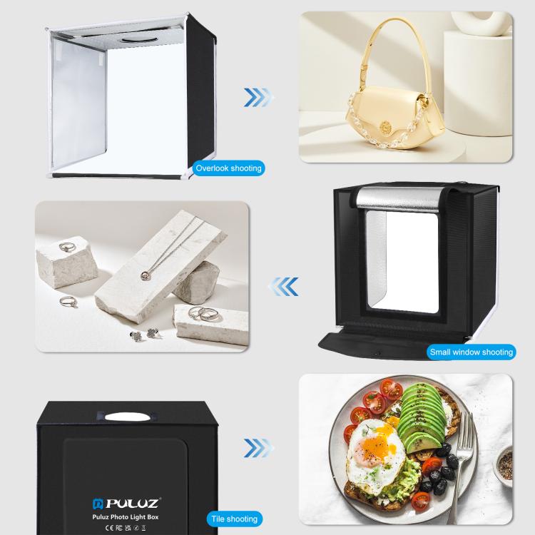 PULUZ 40cm Folding Portable White Light Dimmable Photo Lighting Studio Shooting Tent Box Kit with 6 Colors (Black, Orange, White, Red, Green, Blue) Backdrops(US Plug) by PULUZ