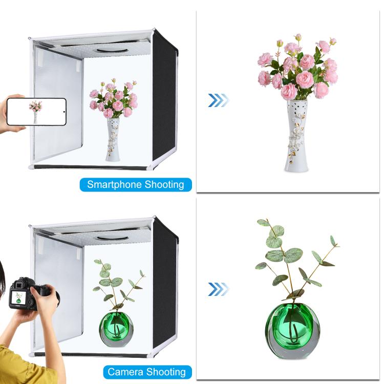 PULUZ 40cm Folding Portable White Light Dimmable Photo Lighting Studio Shooting Tent Box Kit with 6 Colors (Black, Orange, White, Red, Green, Blue) Backdrops(US Plug) by PULUZ