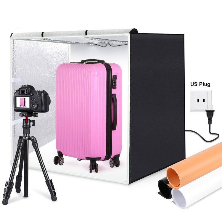PULUZ 80cm Folding Portable 72W White Light Photo Lighting Studio Shooting Tent Box Kit with 3 Colors Black / White / Orange Backdrops(US Plug) by PULUZ