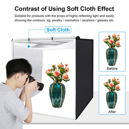 PULUZ 80cm Folding Portable 72W White Light Photo Lighting Studio Shooting Tent Box Kit with 3 Colors Black / White / Orange Backdrops(EU Plug) by PULUZ