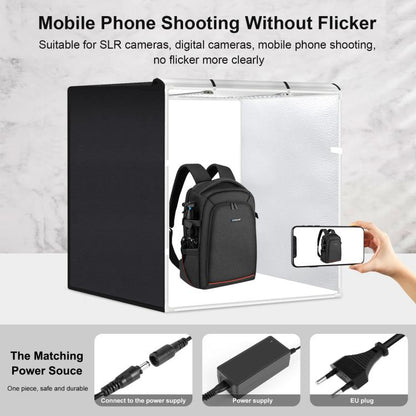 PULUZ 80cm Folding Portable 72W White Light Photo Lighting Studio Shooting Tent Box Kit with 3 Colors Black / White / Orange Backdrops(EU Plug) by PULUZ