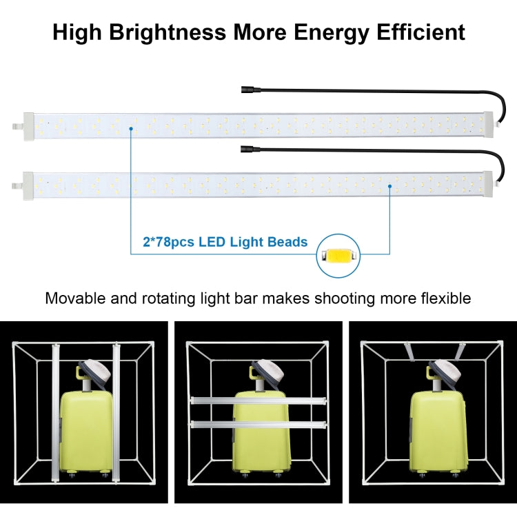 PULUZ 80cm Folding Portable 72W White Light Photo Lighting Studio Shooting Tent Box Kit with 3 Colors Black / White / Orange Backdrops(UK Plug) by PULUZ