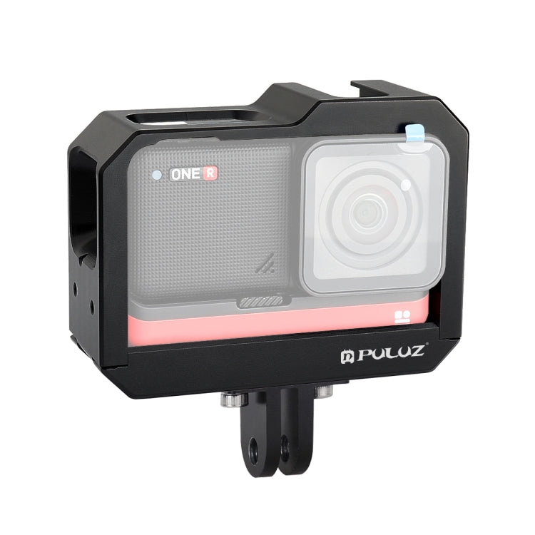 PULUZ Aluminum alloy Frame Mount Protective Case Cage with Cold Shoe Base Slot & Tripod Base Adapter for Insta360 One R(Black) by PULUZ